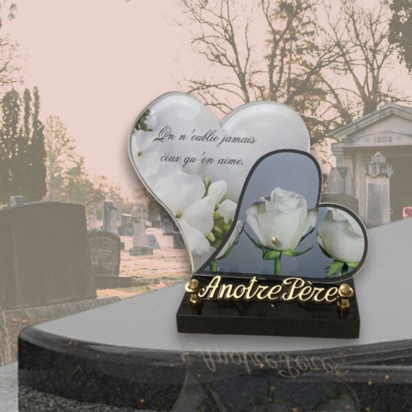 Plaque double coeur en altuglass