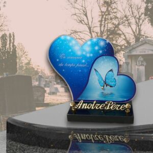 Plaque double coeur en altuglass